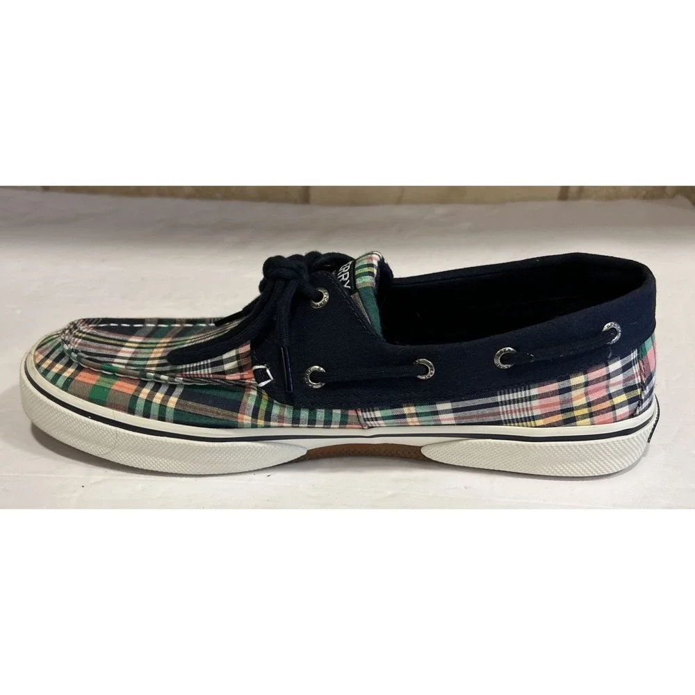 Men's Sperry 2 Eye Madras Plaid‎ Boat Shoes Mens 11.5 STS22097 Excellent!